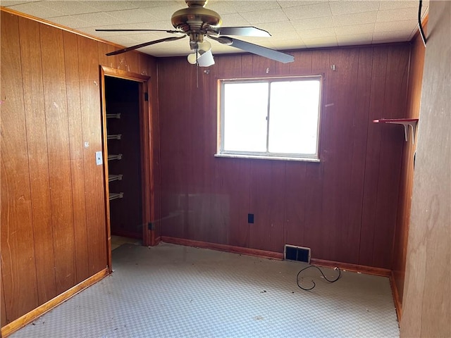 212 Shaffer Ave, Elizabeth Twp/Boro, PA 15037 - spare room featuring wooden walls and a ceiling fan