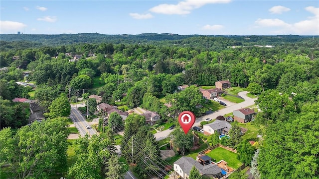 102 Barnwood Ln, Ross Twp, PA 15237 - aerial view of property's location featuring a heavily wooded area