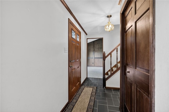 102 Barnwood Ln, Ross Twp, PA 15237 - foyer entrance featuring stairs and a chandelier