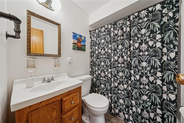 12 Lynmar Dr, Shaler, PA 15209 - bathroom featuring vanity, a shower with shower curtain, and tile patterned flooring