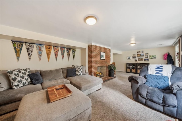 12 Lynmar Dr, Shaler, PA 15209 - carpeted living area featuring a fireplace