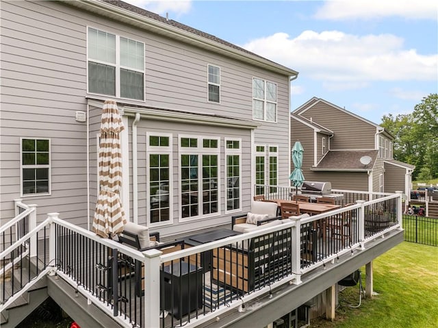 109 Overbrook Dr, Cranberry Twp, PA 16066 - back of property with a deck, an outdoor hangout area, and a yard