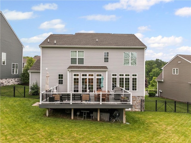 109 Overbrook Dr, Cranberry Twp, PA 16066 - back of house featuring a wooden deck, a fenced backyard, and roof with shingles