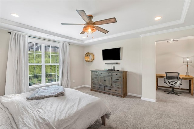 109 Overbrook Dr, Cranberry Twp, PA 16066 - bedroom featuring crown molding, carpet, recessed lighting, and ceiling fan