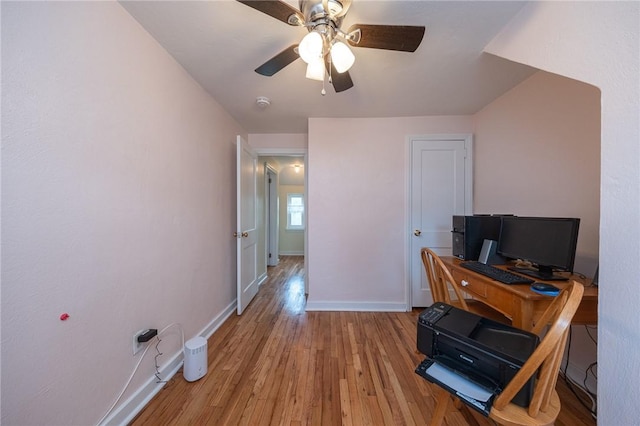 4800 W Brierly Dr, West Mifflin, PA 15122 - home office with light wood finished floors and a ceiling fan