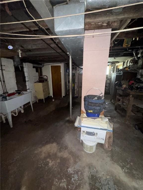 6036 Sawyer St, Lawrenceville, PA 15201 - unfinished basement featuring a sink