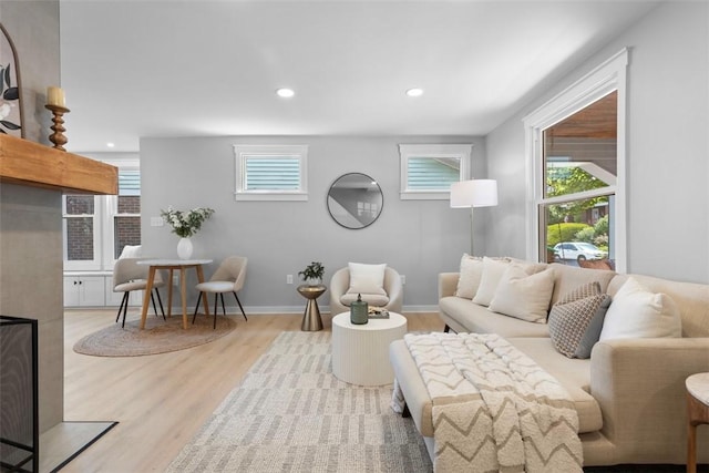1610 Duffield St, Morningside, PA 15206 - living area featuring wood finished floors, recessed lighting, and healthy amount of natural light