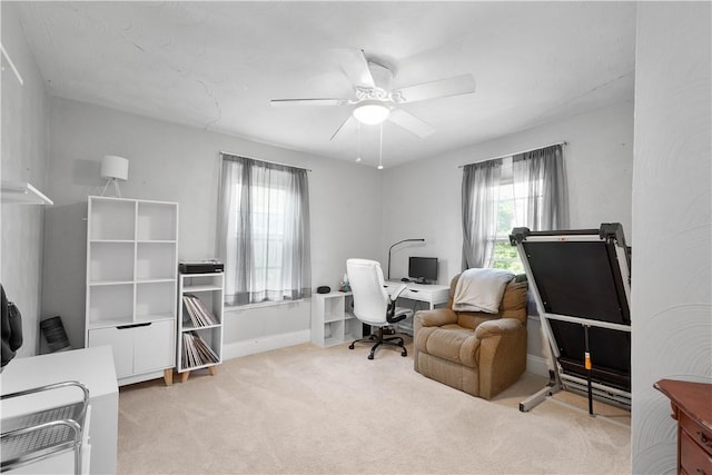 2102 Vodeli St, Beechview, PA 15216 - office area with carpet floors and ceiling fan