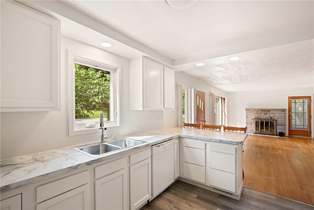 1837 Stoystown, Somerset Twp, PA 15541 - kitchen featuring dishwasher, plenty of natural light, a peninsula, open floor plan, and recessed lighting