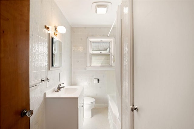1837 Stoystown, Somerset Twp, PA 15541 - bathroom with vanity and tile walls