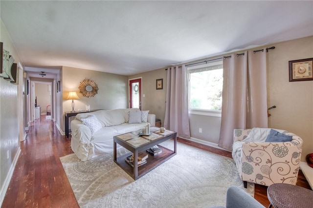 5215 Caste Dr, Whitehall, PA 15236 - living area with wood finished floors and baseboards