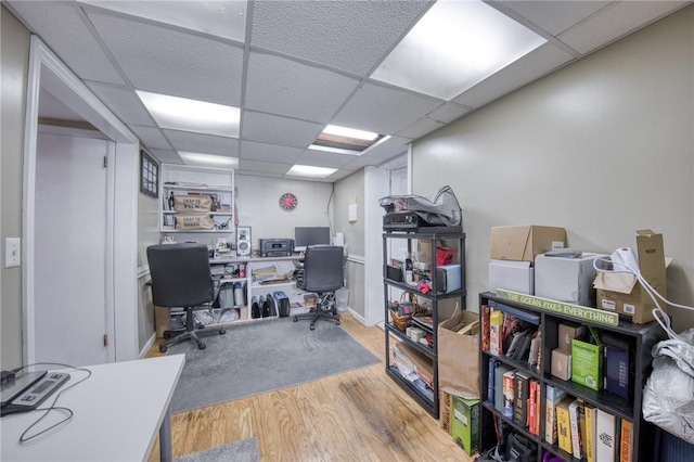 5215 Caste Dr, Whitehall, PA 15236 - office area featuring wood finished floors and a drop ceiling