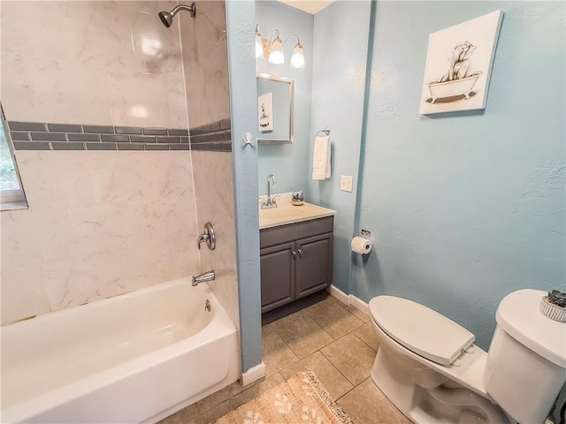 808 Thompson Run Rd, Springdale Twp, PA 15049 - bathroom featuring tub / shower combination, tile patterned flooring, and vanity