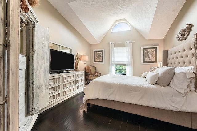 1115 Valleyview Dr, Cecil, PA 15055 - bedroom featuring vaulted ceiling, a textured ceiling, and wood-type flooring