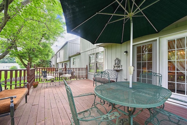 1115 Valleyview Dr, Cecil, PA 15055 - wooden terrace with outdoor dining area
