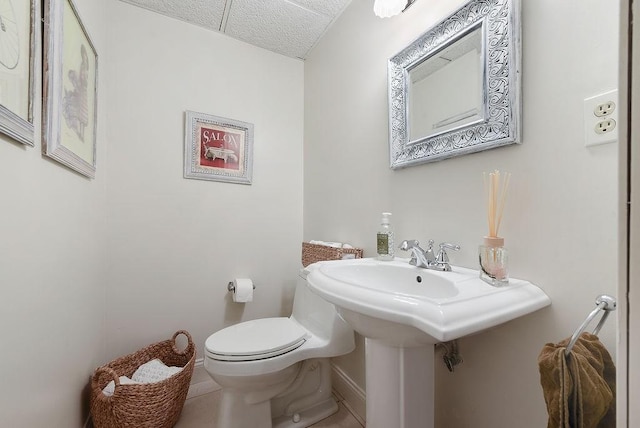 1115 Valleyview Dr, Cecil, PA 15055 - half bathroom with toilet and tile patterned floors
