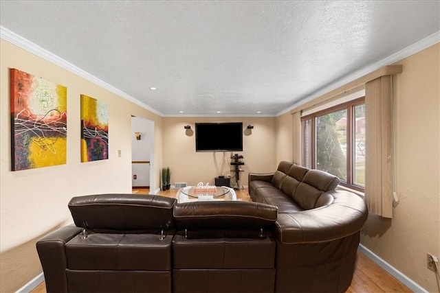 2912 Vinton, Sheraden, PA 15204 - living room featuring light wood-style floors, crown molding, and recessed lighting