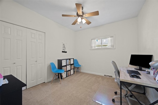 108 Republic Ave, Indiana Twp, PA 15051 - carpeted office featuring baseboards and ceiling fan