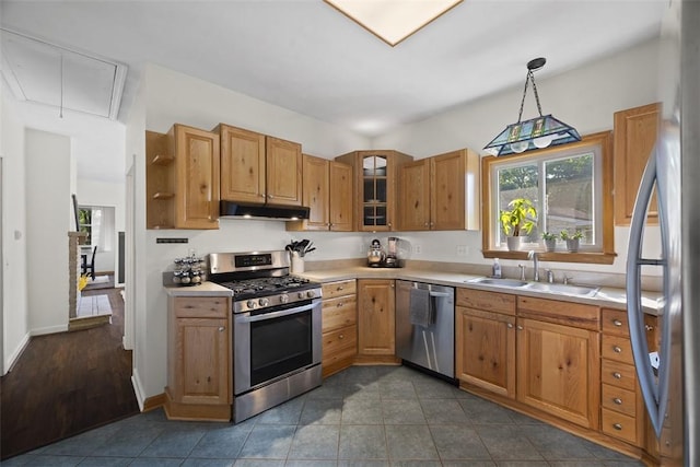 108 Republic Ave, Indiana Twp, PA 15051 - kitchen featuring stainless steel appliances, under cabinet range hood, plenty of natural light, and light countertops