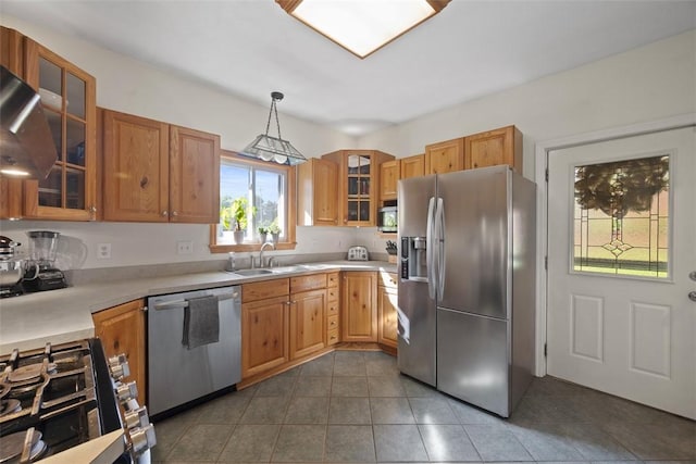 108 Republic Ave, Indiana Twp, PA 15051 - kitchen with appliances with stainless steel finishes, light countertops, glass insert cabinets, and ventilation hood