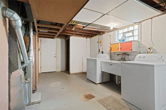 242 Millport Rd, West Mifflin, PA 15122 - below grade area with washing machine and clothes dryer and heating unit
