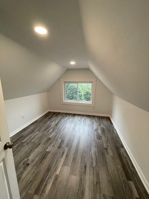 1713 Belasco Ave, Beechview, PA 15216 - bonus room with dark wood-style floors, lofted ceiling, and recessed lighting