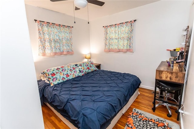 132 Spaugy Hollow Rd, Bullskin Twp, PA 15425 - bedroom with wood finished floors and ceiling fan