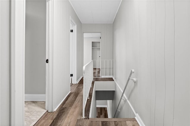 613-615 W Main St, Carnegie, PA 15106 - hallway featuring an upstairs landing, attic access, and dark wood-style floors