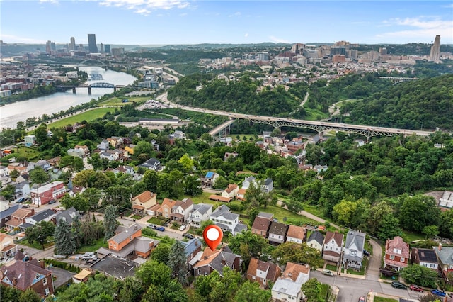 316 Kaercher St, Greenfield, PA 15207 - aerial view of property and surrounding area with a notable bridge