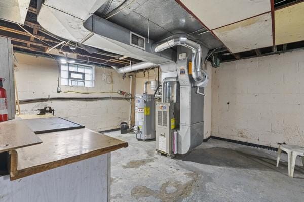 110 5th Ave, Ross Twp, PA 15229 - below grade area featuring gas water heater and heating unit