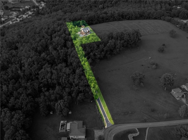 2780 Ipnar Rd, North Huntingdon, PA 15642 - aerial overview of property's location featuring a heavily wooded area and property parcel outlined