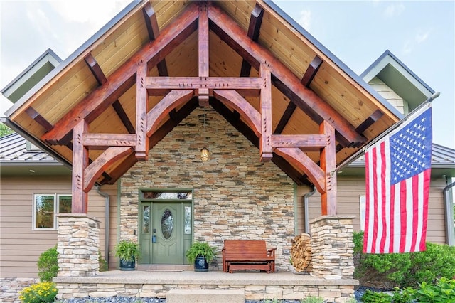 2780 Ipnar Rd, North Huntingdon, PA 15642 - doorway to property featuring stone siding