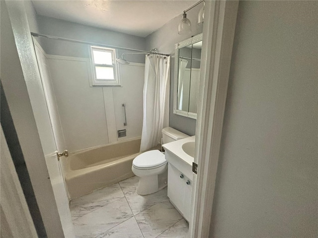 270 Wheeler Ave, Stowe Twp, PA 15136 - full bath featuring marble finish floors, shower / tub combo, and vanity