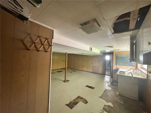 270 Wheeler Ave, Stowe Twp, PA 15136 - basement featuring a paneled ceiling