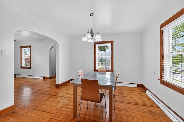 1605 Maratta Rd, Hopewell Twp, PA 15001 - dining area with a baseboard radiator, baseboard heating, and healthy amount of natural light