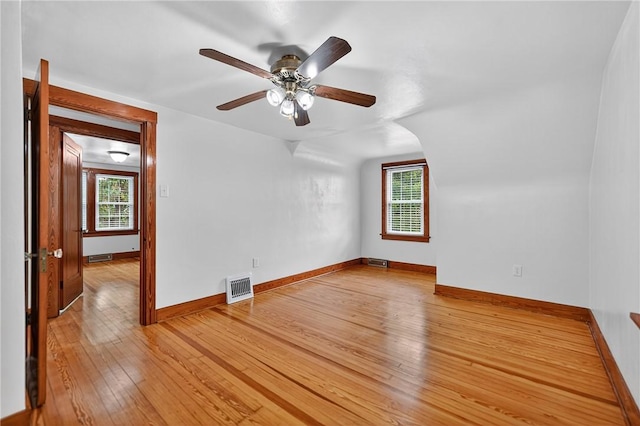 1605 Maratta Rd, Hopewell Twp, PA 15001 - unfurnished room with a ceiling fan, healthy amount of natural light, and light wood-style floors