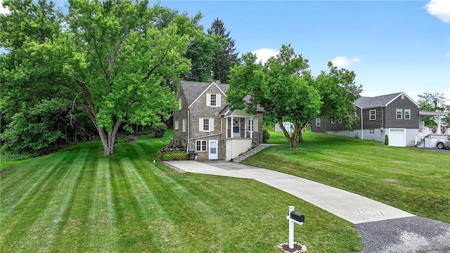 1605 Maratta Rd, Hopewell Twp, PA 15001 - view of front facade featuring stone siding and a front lawn