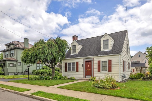 1255 Park Pl, Beaver, PA 15009 - view of front facade with a front lawn, roof with shingles, and a chimney