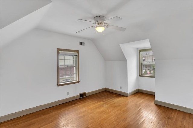 1255 Park Pl, Beaver, PA 15009 - additional living space featuring lofted ceiling, a ceiling fan, and light wood-style floors