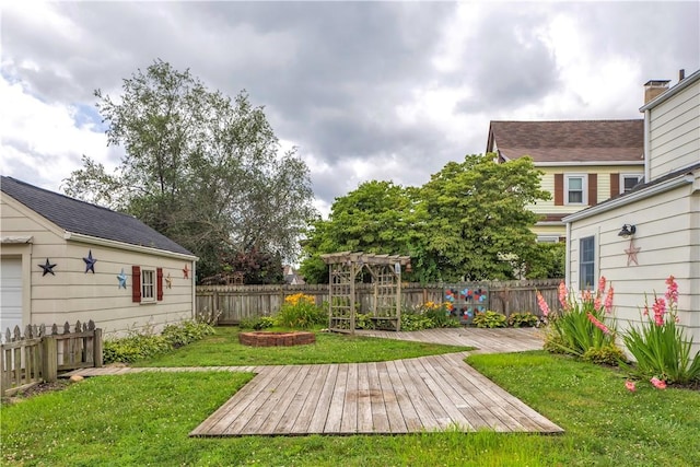 1255 Park Pl, Beaver, PA 15009 - fenced backyard featuring a deck