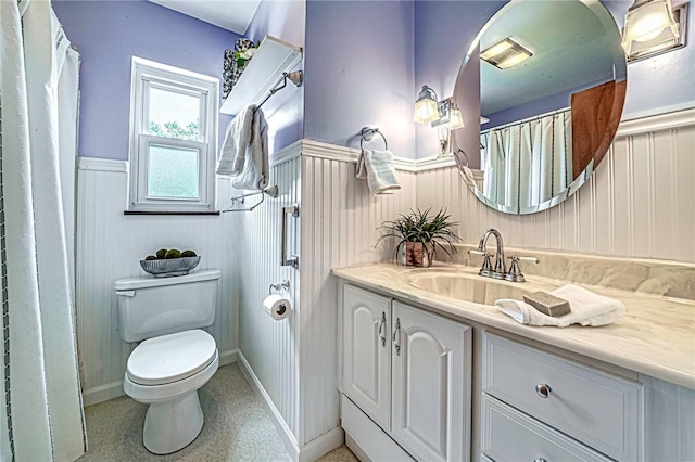 119 S Patton, Moon/Crescent Twp, PA 15108 - full bath featuring a wainscoted wall, vanity, and a shower with shower curtain