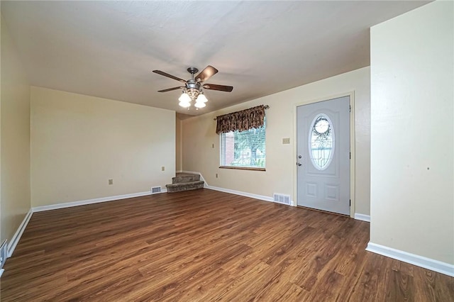 119 S Patton, Moon/Crescent Twp, PA 15108 - foyer entrance with ceiling fan and wood finished floors