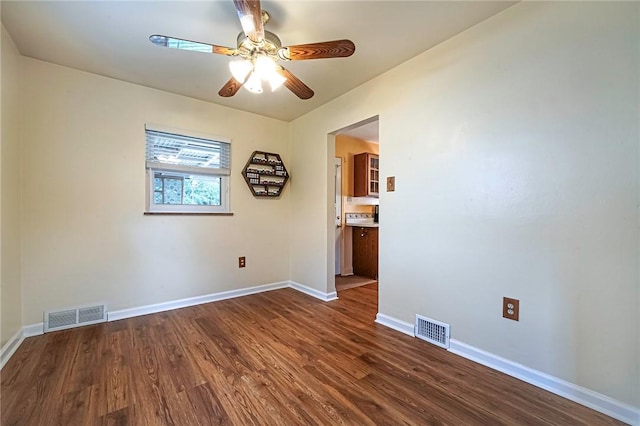 119 S Patton, Moon/Crescent Twp, PA 15108 - empty room with dark wood-style floors and a ceiling fan