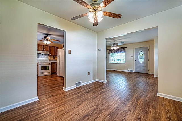 119 S Patton, Moon/Crescent Twp, PA 15108 - empty room featuring ceiling fan and dark wood-style flooring