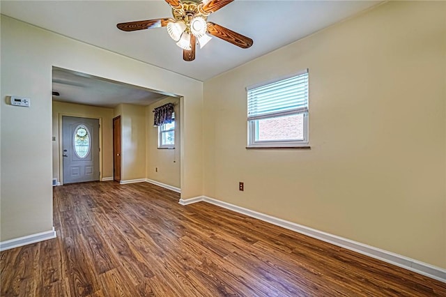 119 S Patton, Moon/Crescent Twp, PA 15108 - unfurnished room with ceiling fan and wood finished floors