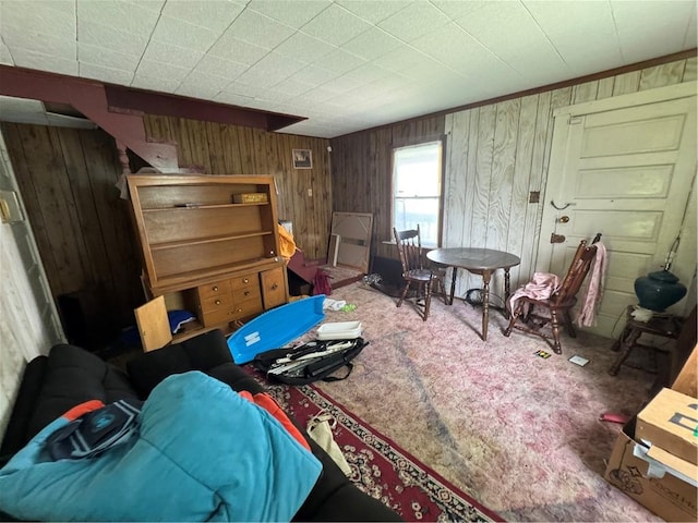 69 Beech St, Cecil, PA 15350 - bedroom featuring wood walls and carpet