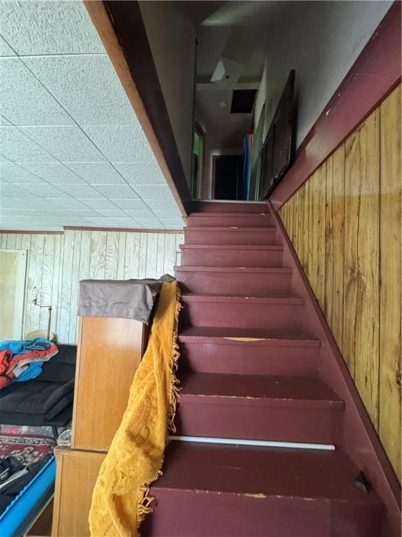 69 Beech St, Cecil, PA 15350 - stairway featuring wooden walls