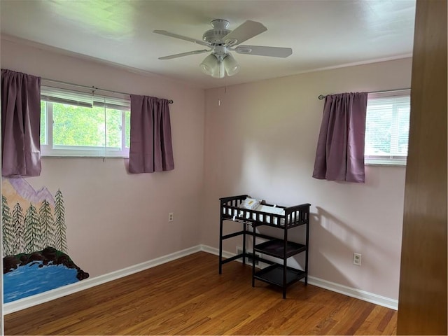 118 Manchester Dr, Hempfield Twp, PA 15642 - dining room with plenty of natural light, wood finished floors, and a ceiling fan