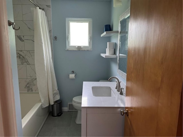 118 Manchester Dr, Hempfield Twp, PA 15642 - full bathroom featuring vanity, tile patterned flooring, and shower / tub combo with curtain