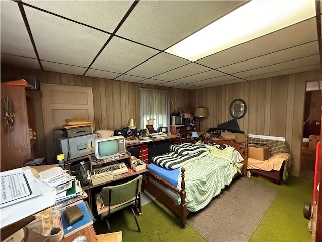 66 Beech St, Cecil, PA 15350 - bedroom featuring wooden walls and a paneled ceiling